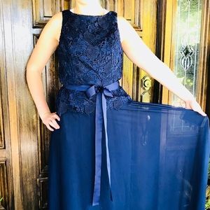 Navy blue Lace and chiffon formal all occasion!